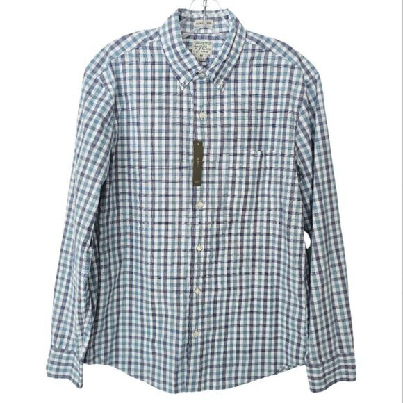 J. Crew NWT Men's‎ Organic Cotton Slim Untucked Long Sleeve Button Down Shirt M - Picture 1 of 6